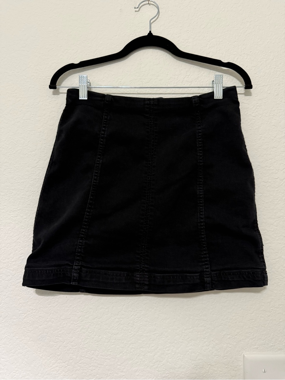 Free People Black Mini Skirt with Panel Stitching